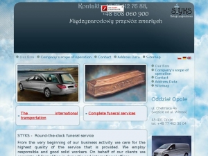 Styks - organizacja pogrzebów i transport zmarłych.